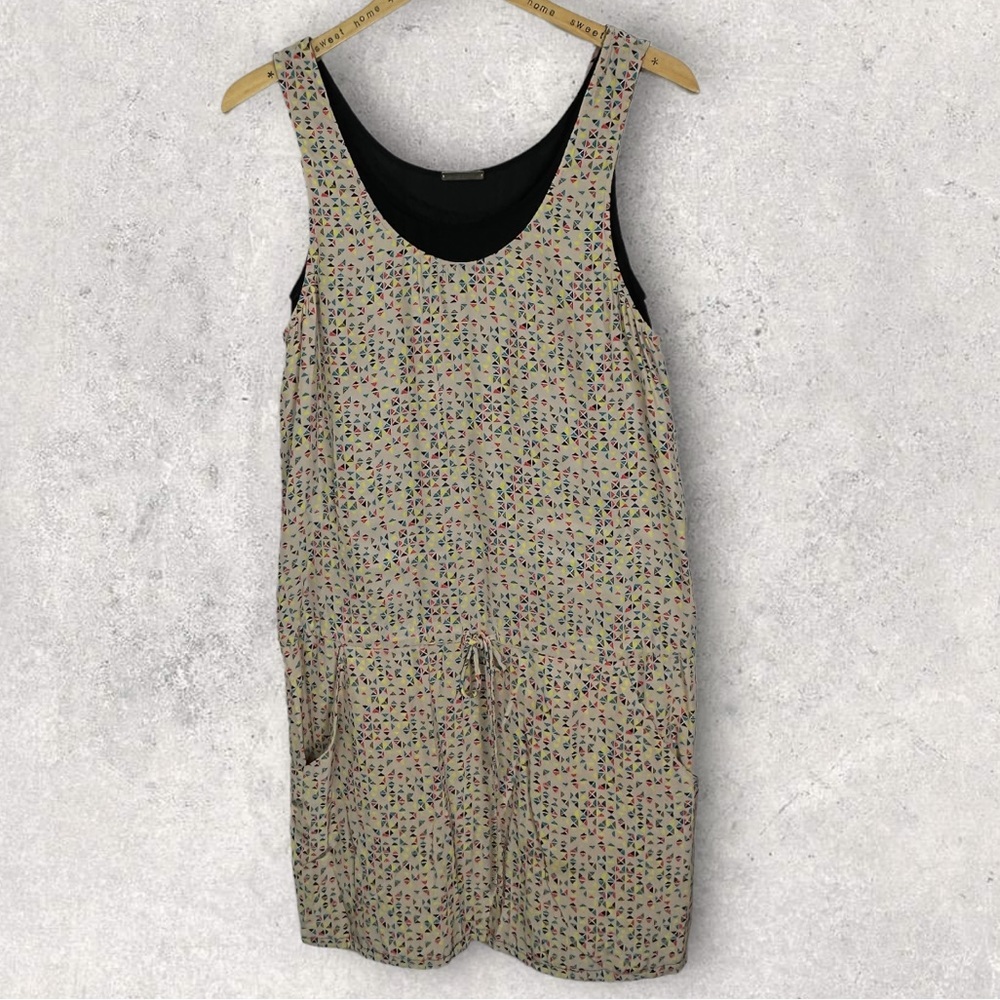 Loeffler Randall‎ 100% Silk Printed Mini Dress Tie Waist Pockets Size 6 Casual